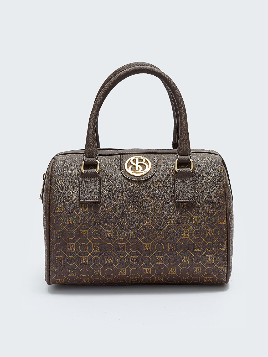 Kahverengi Monogram Desenli Kadın El Çantası-3