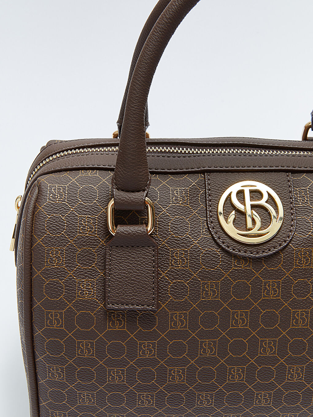 Kahverengi Monogram Desenli Kadın El Çantası-9