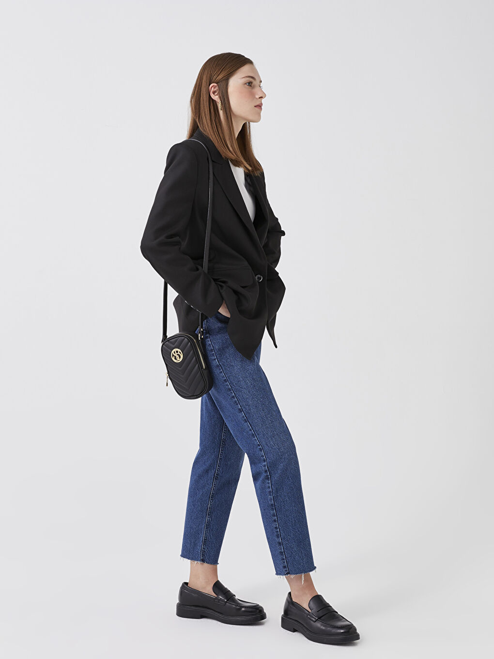 Siyah Kapitone Desenli Kadın Çapraz Çanta-2