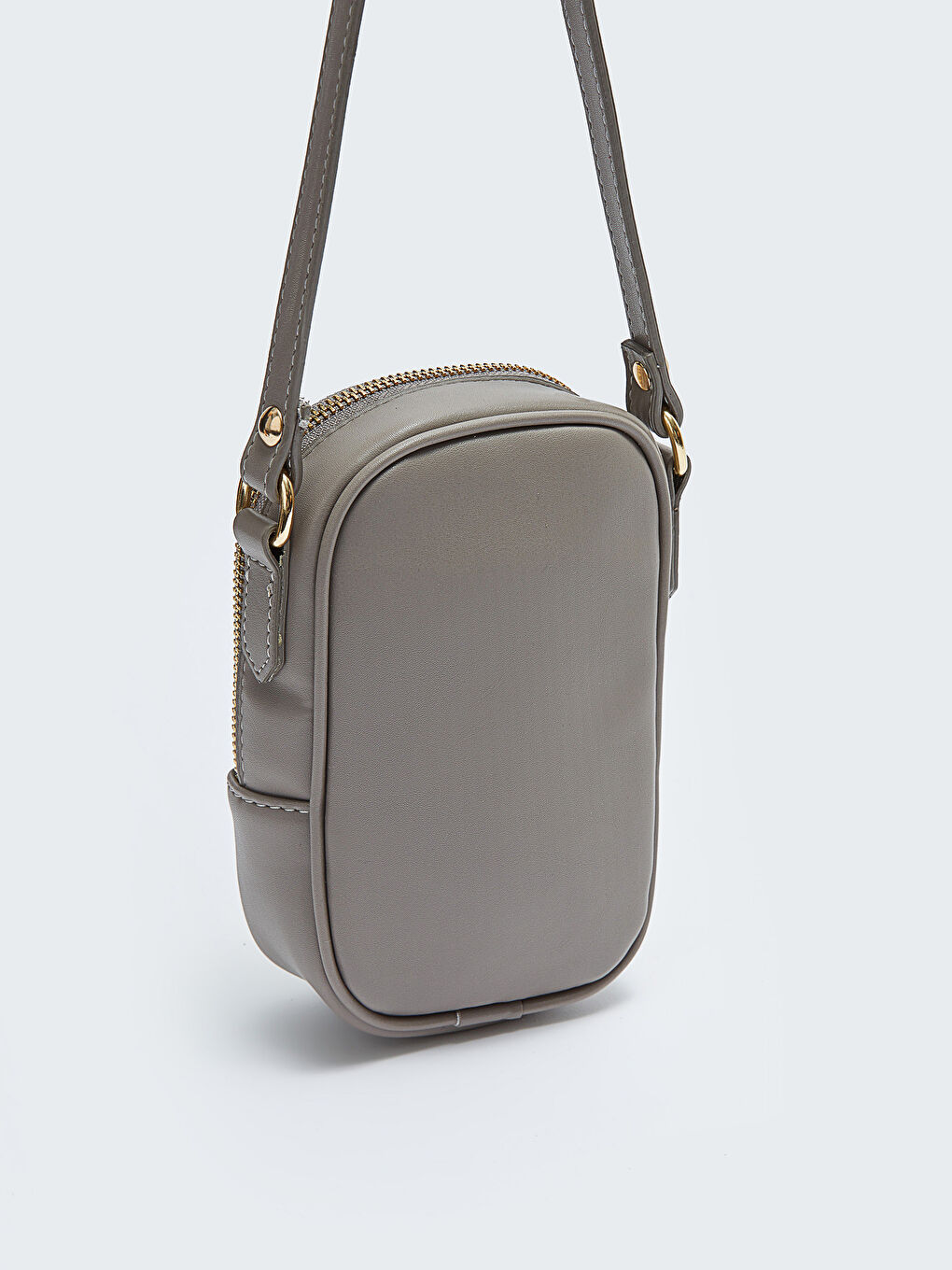 Gri Kapitone Desenli Kadın Çapraz Çanta-5