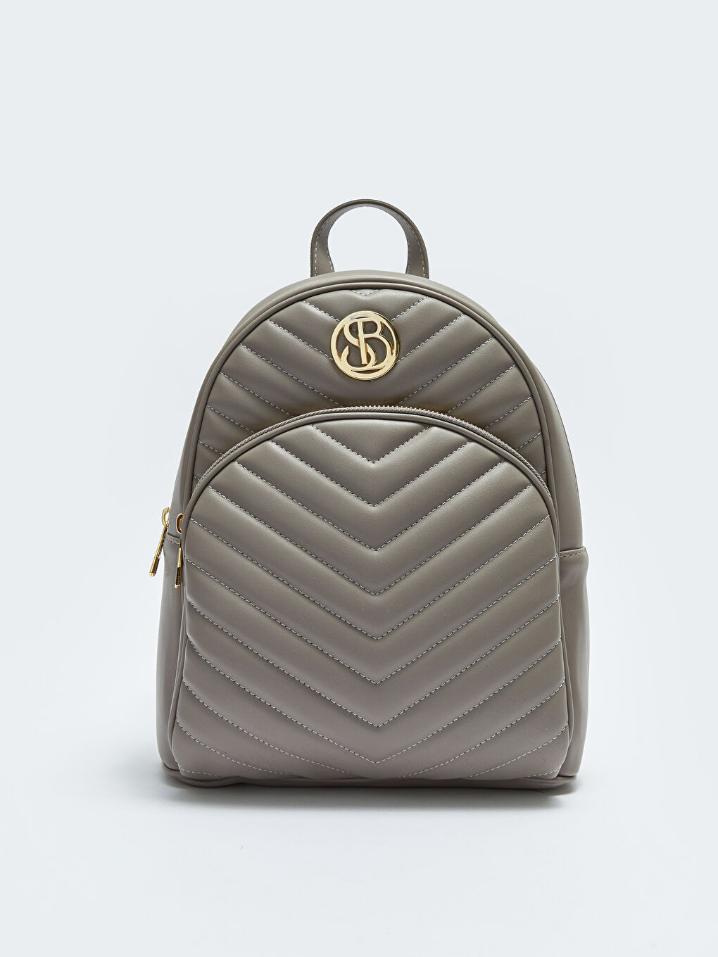 Gri Kapitone Desenli Kadın Sırt Çantası-3