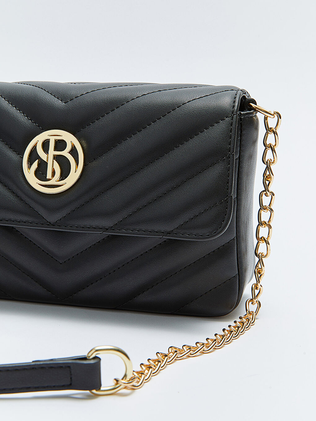 Siyah Kapitone Desenli Kadın Çapraz Çanta-6