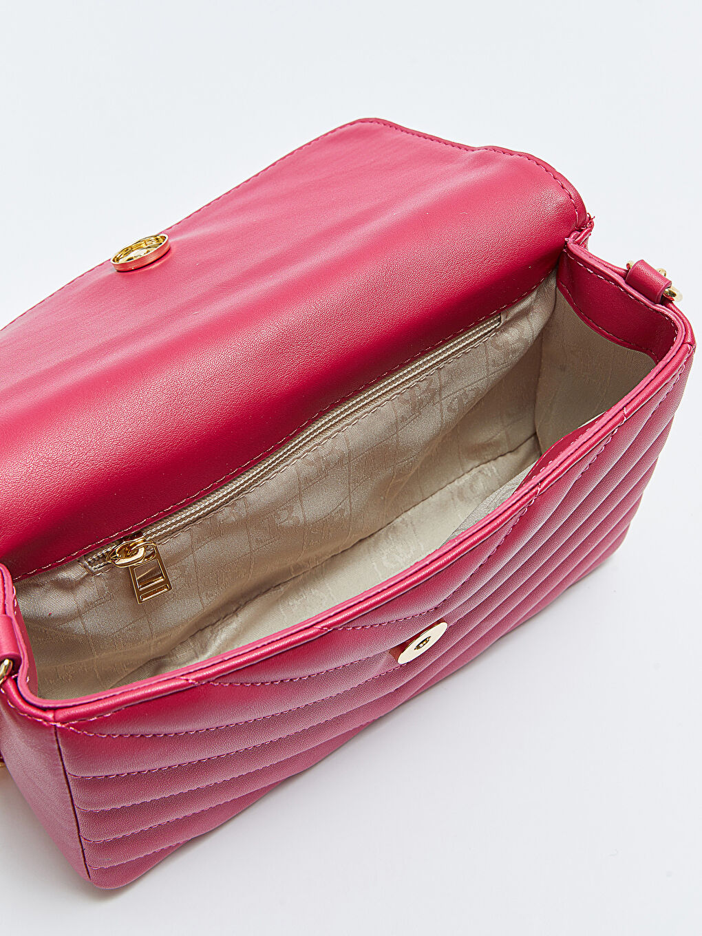 Fuşya Kapitone Desenli Kadın Çapraz Çanta-7