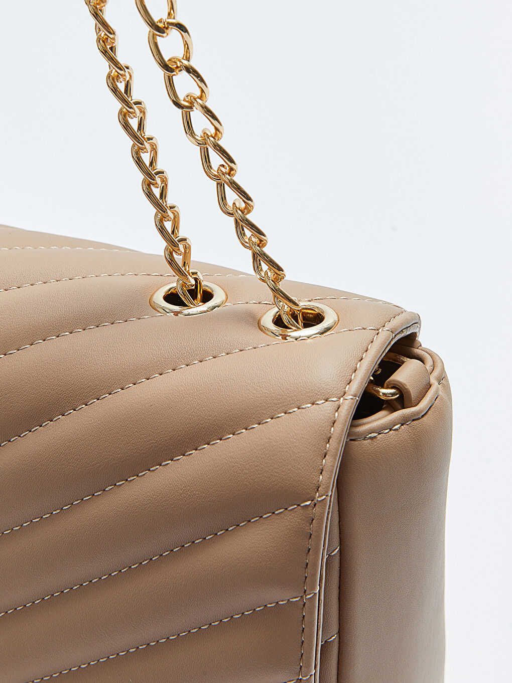 Kahverengi Kapitone Desenli Kadın Omuz Çantası-7