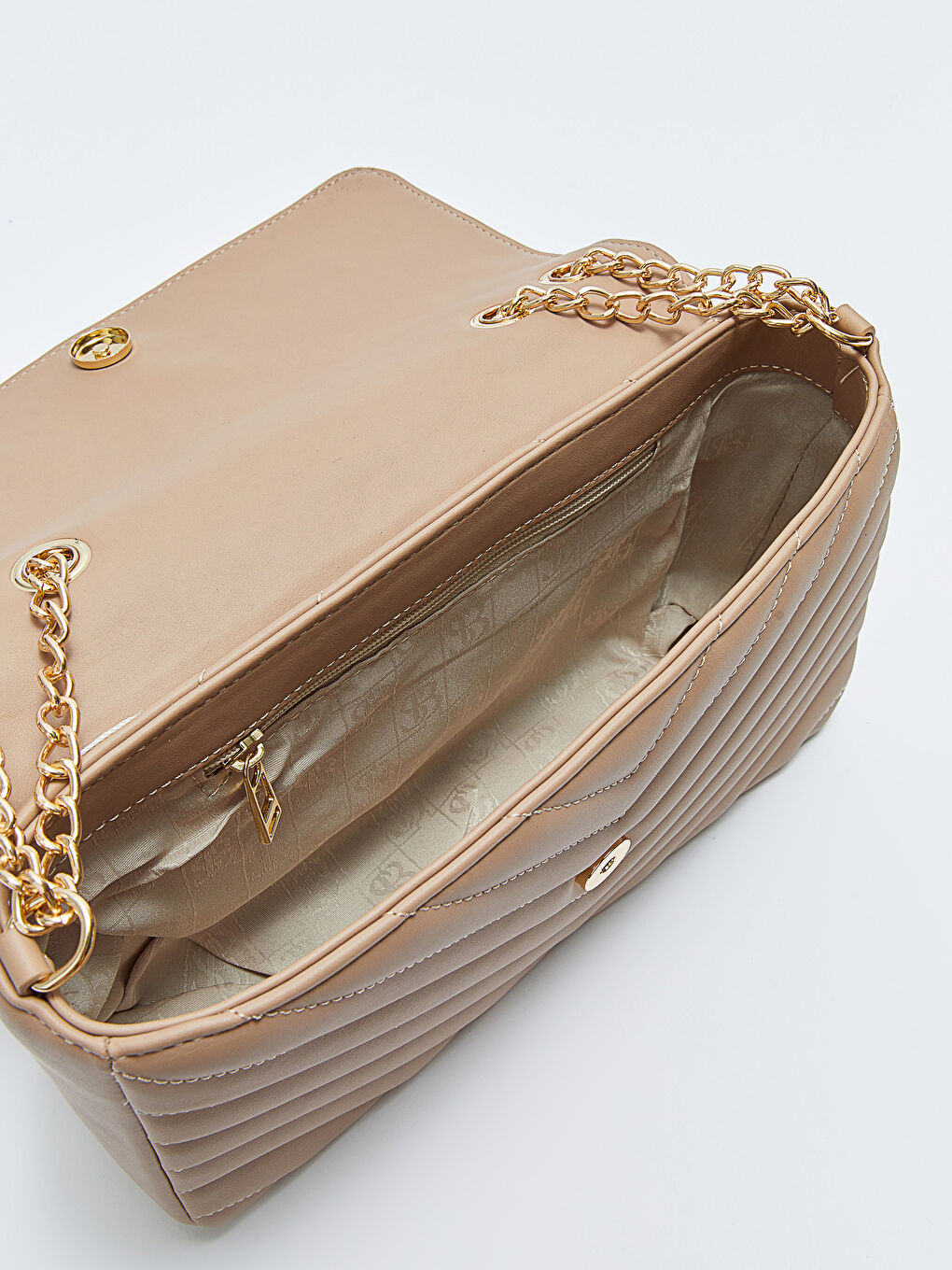 Kahverengi Kapitone Desenli Kadın Omuz Çantası-8