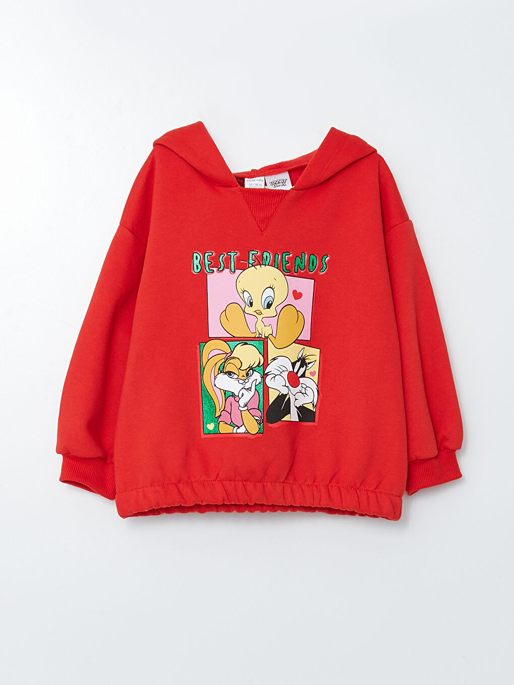 Sweat-shirt À Capuche Imprimé Looney Tunes Manches Longues Bébé Fille