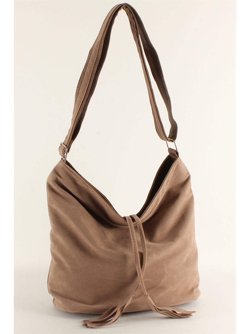 Kahverengi Süet Görünümlü Kadın Omuz Çantası