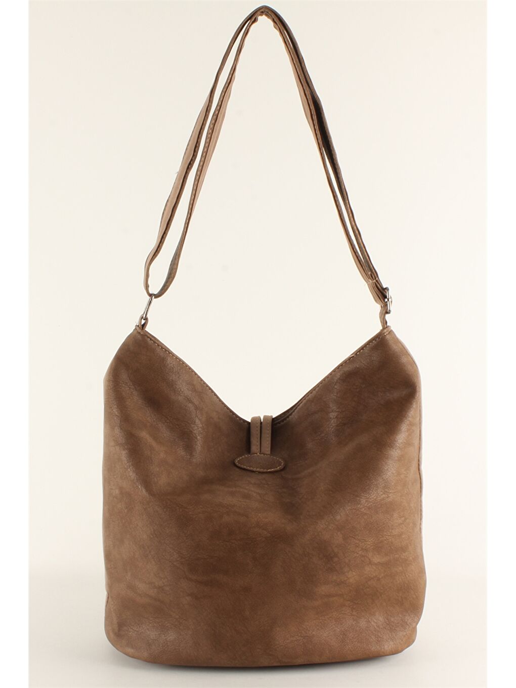 Kahverengi Süet Görünümlü Kadın Omuz Çantası-1