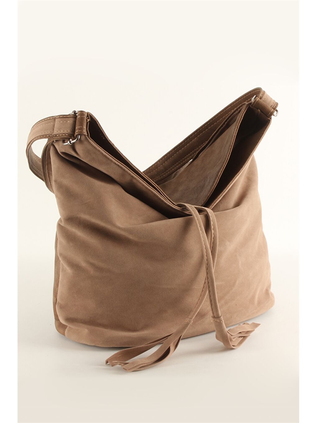 Kahverengi Süet Görünümlü Kadın Omuz Çantası-2