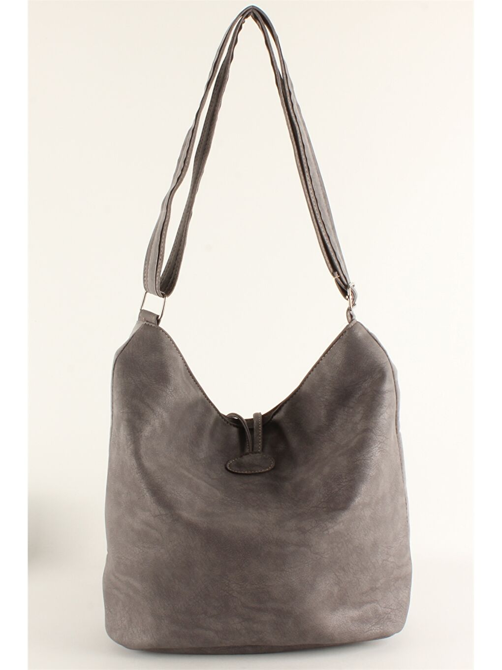 Gri Süet Görünümlü Kadın Omuz Çantası-2