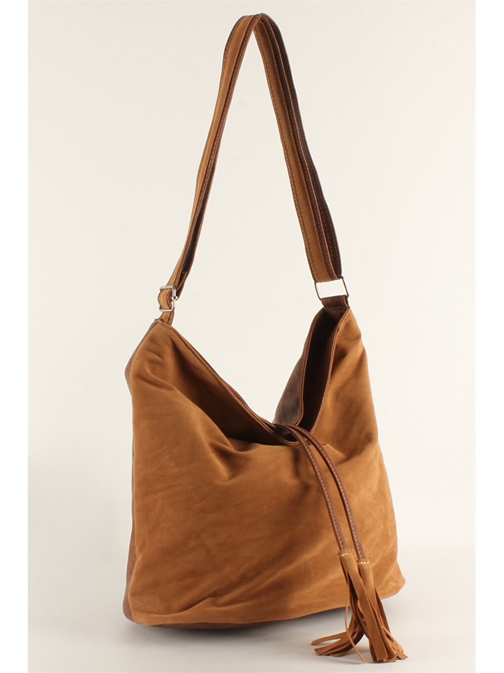 Ekru Süet Görünümlü Kadın Omuz Çantası