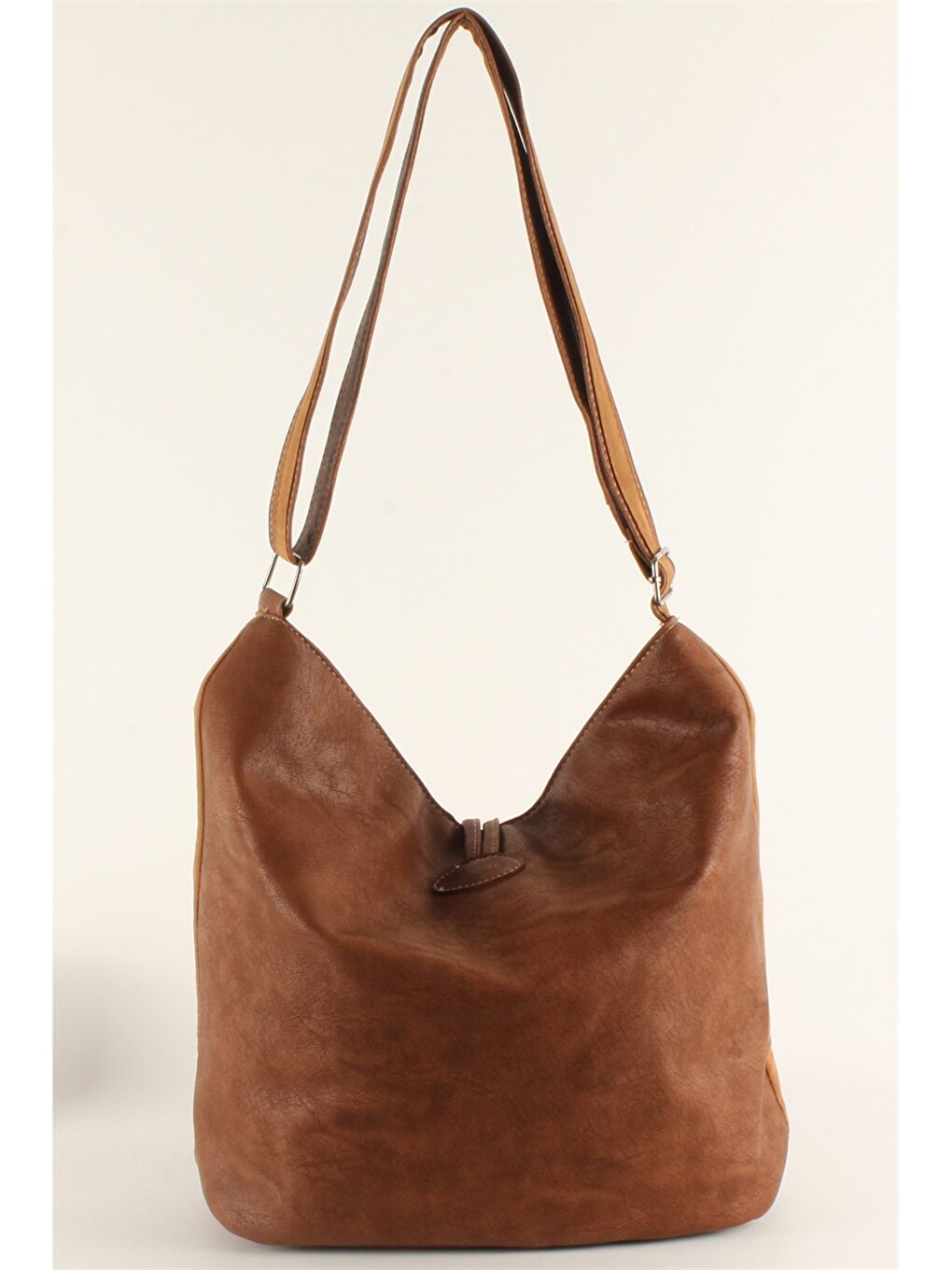 Ekru Süet Görünümlü Kadın Omuz Çantası-1