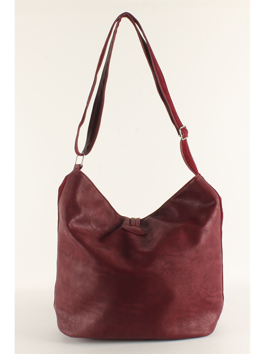 Bordo Süet Görünümlü Kadın Omuz Çantası-1