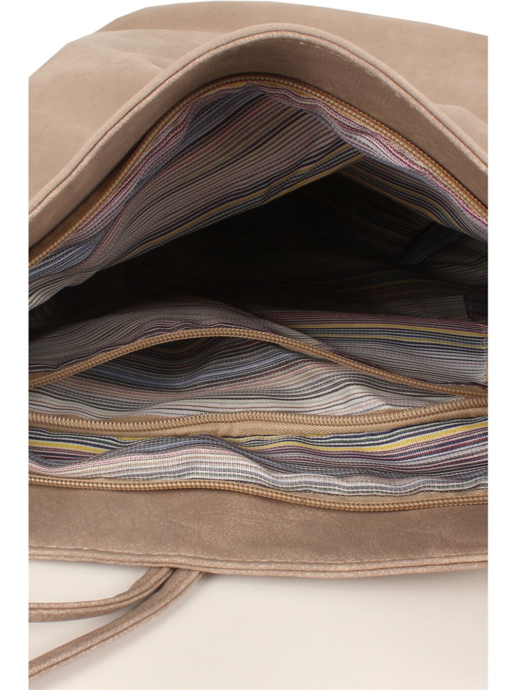 Bej Süet Görünümlü Kadın Omuz Çantası-3