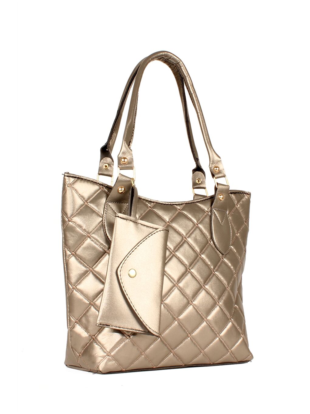 Sac Fourre-tout Matelassé en Similicuir pour Femmes-1