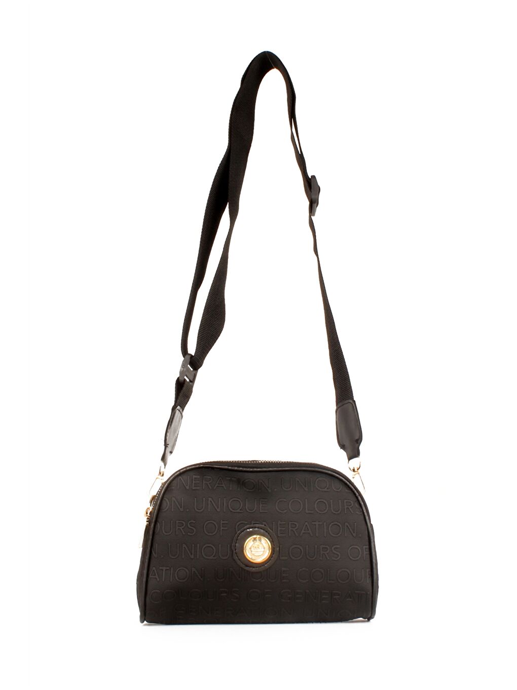 Siyah Deri Görünümlü Kadın Çapraz Çanta-2