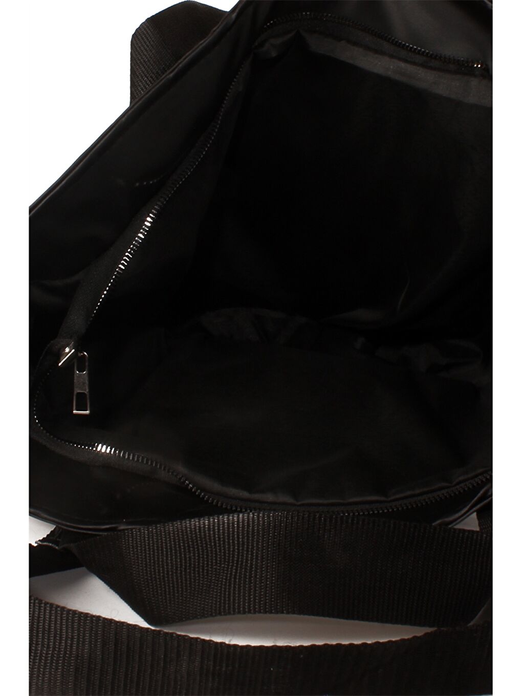 Siyah Paraşüt Kumaş Etiket Baskılı Kadın Tote Çanta-5