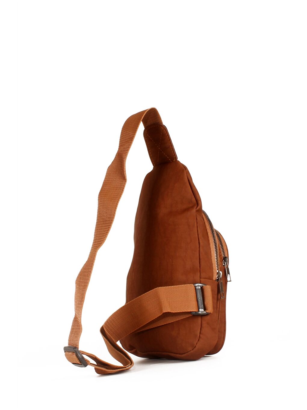 Ekru Etiket Baskılı Kadın Göğüs Çantası-2