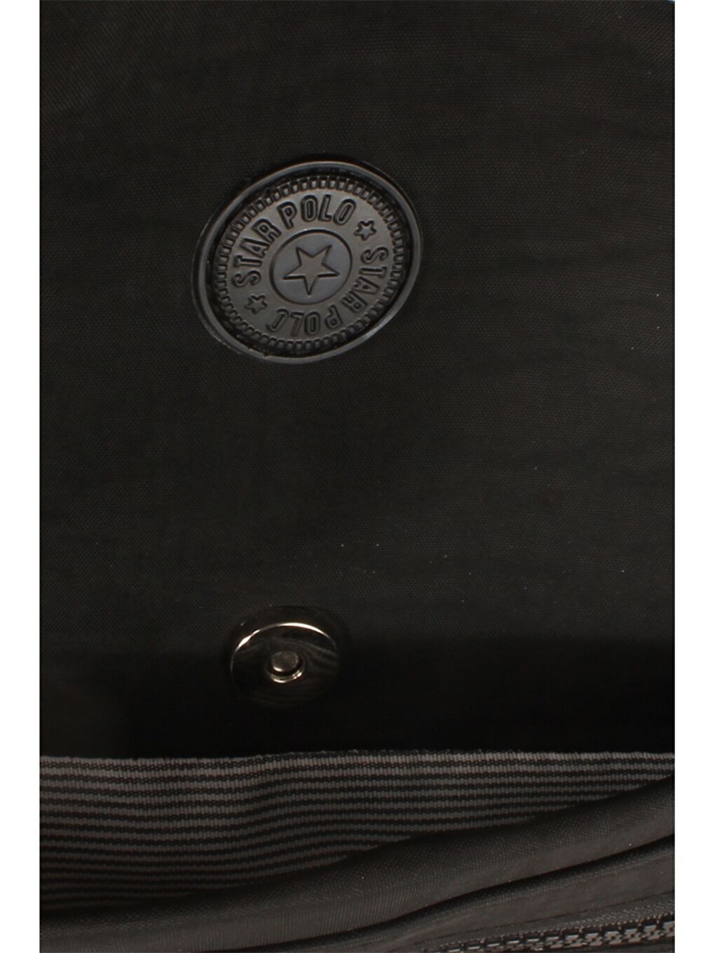 Siyah Etiket Baskılı Kadın Sırt Çantası-2