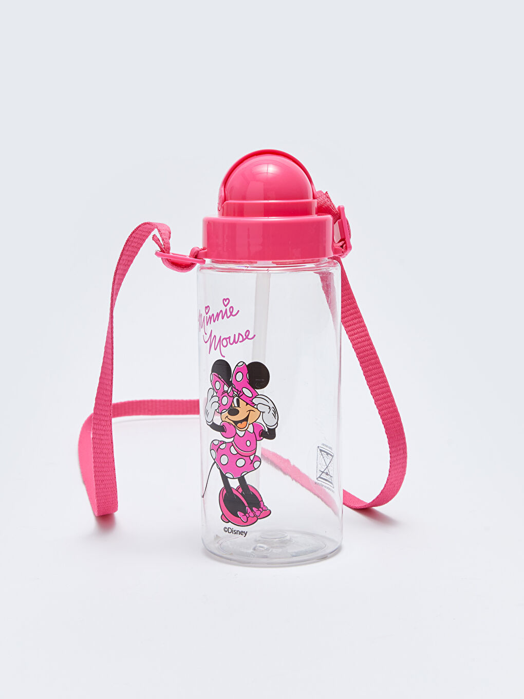 Minnie Mouse Licensed Girl Child Flask with Straw 500 Ml