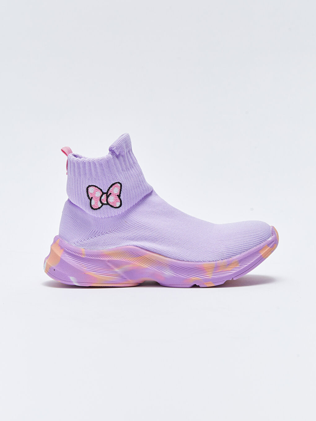 Lila Minnie Mouse Nakışlı Kız Çocuk Çorap Model Ayakkabı-1