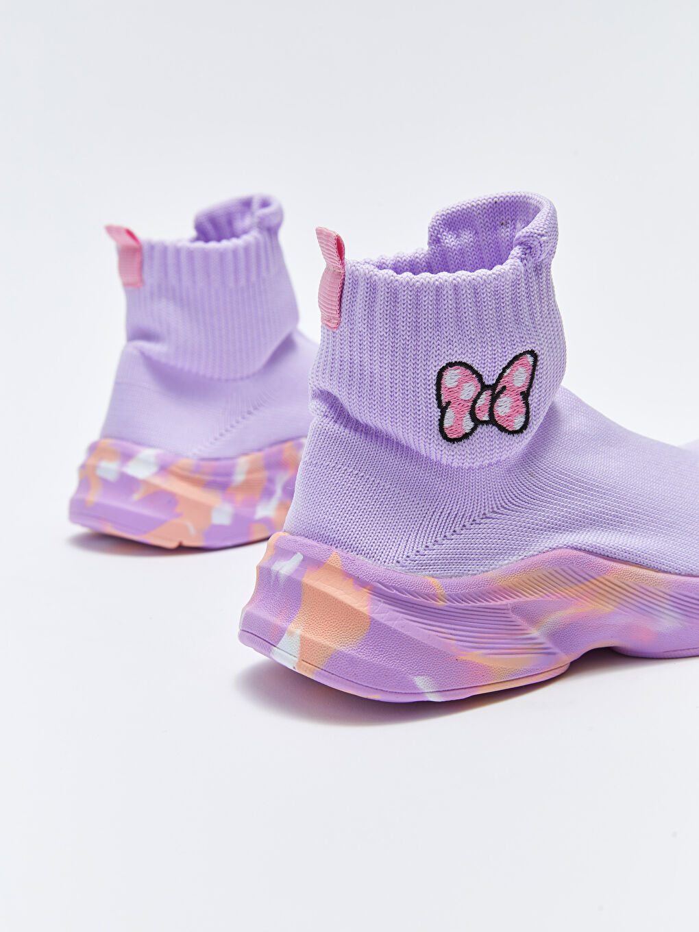 Lila Minnie Mouse Nakışlı Kız Çocuk Çorap Model Ayakkabı-4