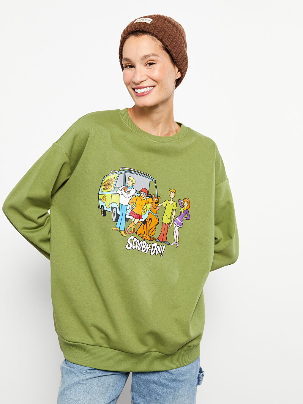 LCW Vision Crew Neck Scooby Doo Printed Women's Thick Sweatshirt -W2IB88Z8-HBD