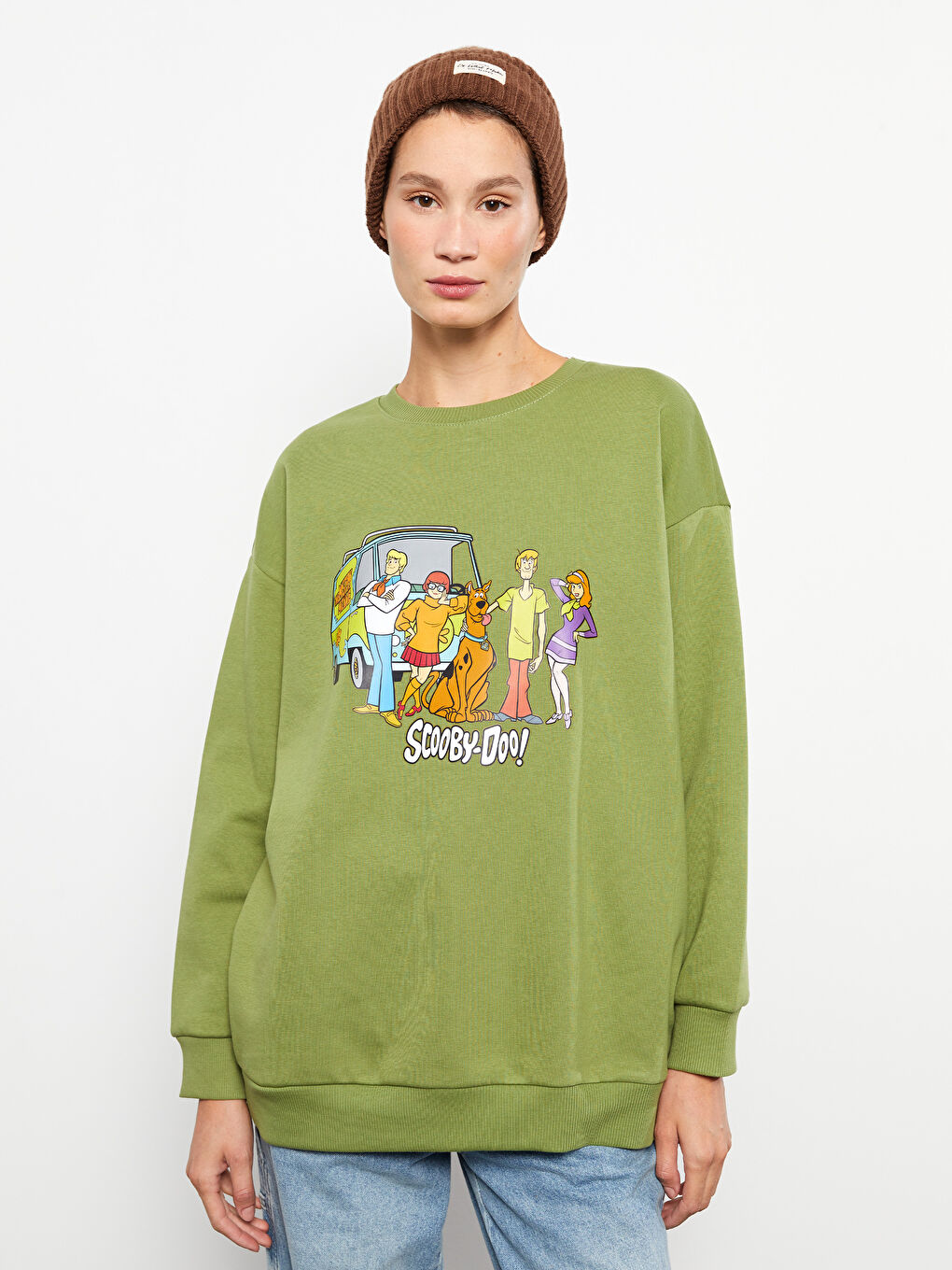 LCW Vision Crew Neck Scooby Doo Printed Women's Thick Sweatshirt -W2IB88Z8-HBD