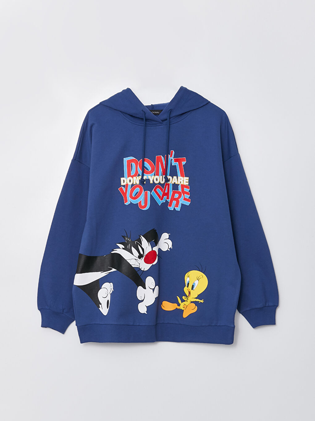 Sylvester and Tweety Printed Long Sleeve Oversize Women's Hoodie-5