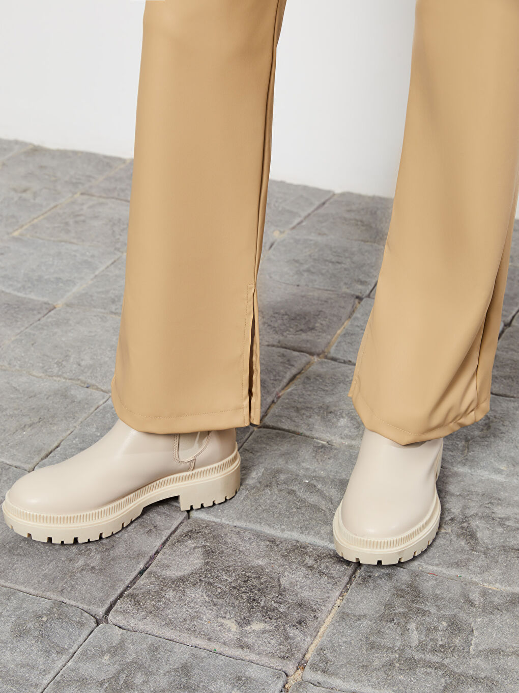 әйелдерге арналған стандартты пішім жасанды былғары шалбар-1