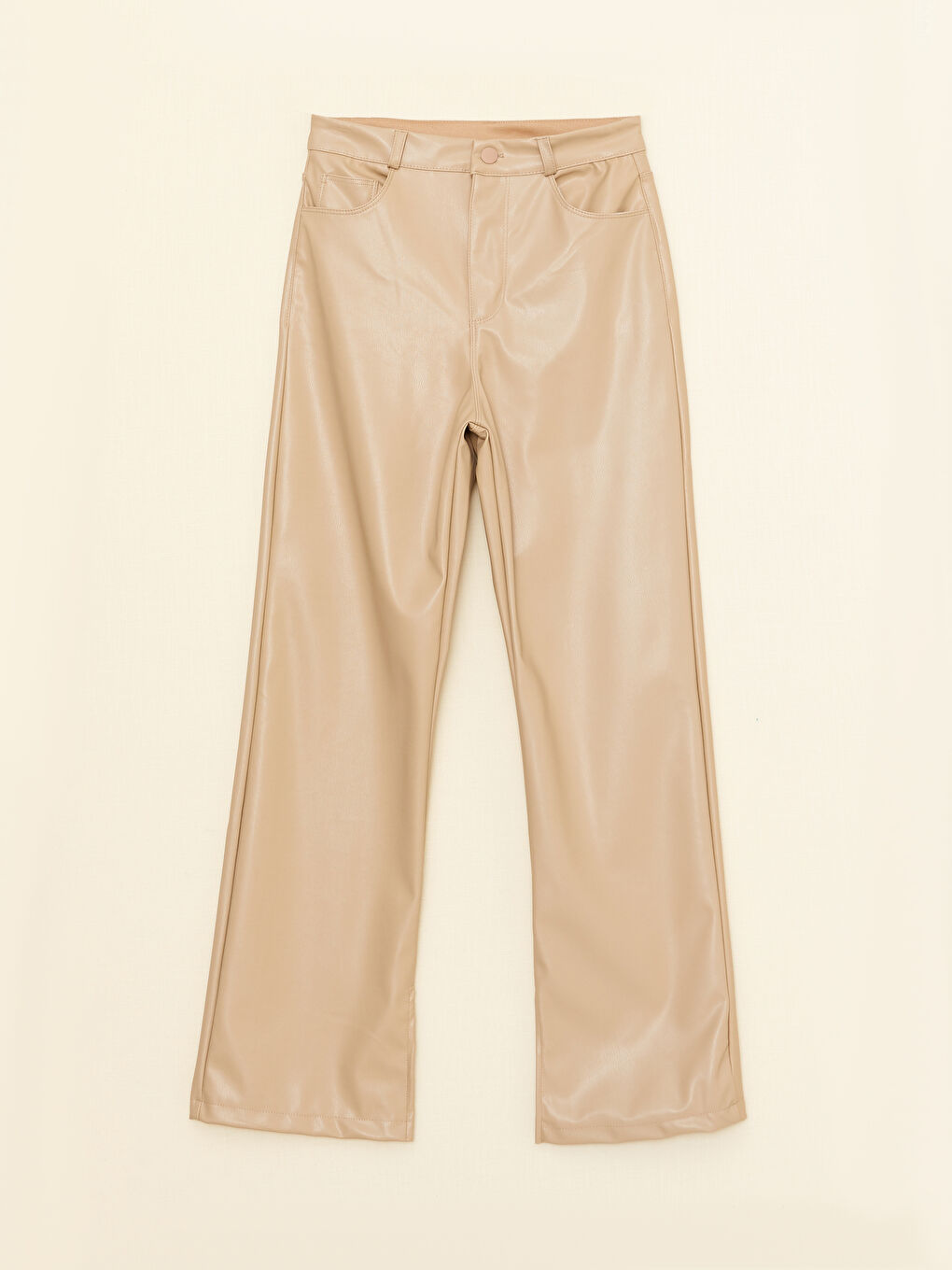 әйелдерге арналған стандартты пішім жасанды былғары шалбар-4