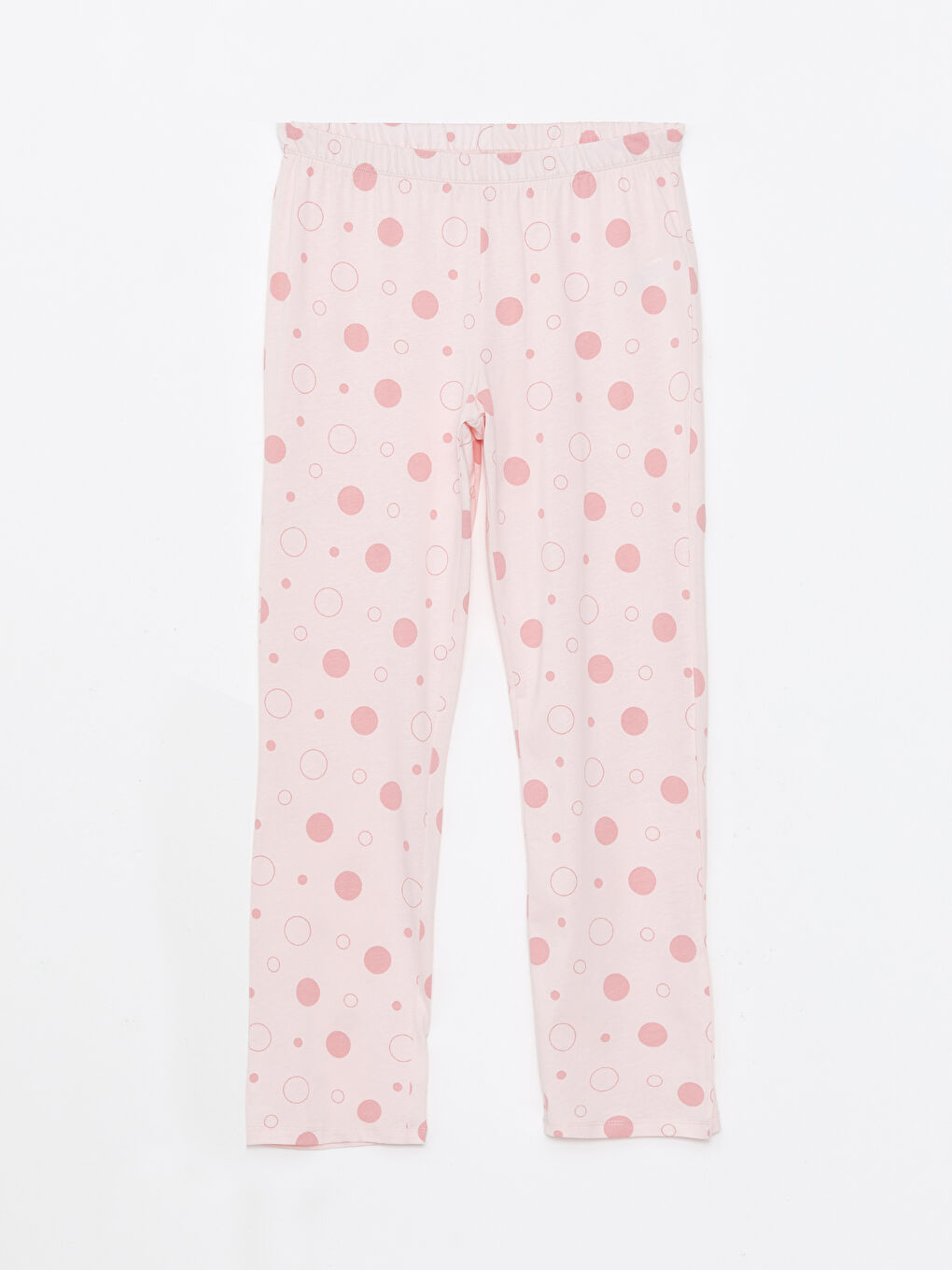 Elastic Waist Polka Dot Cotton Women's Pajama Bottom-5