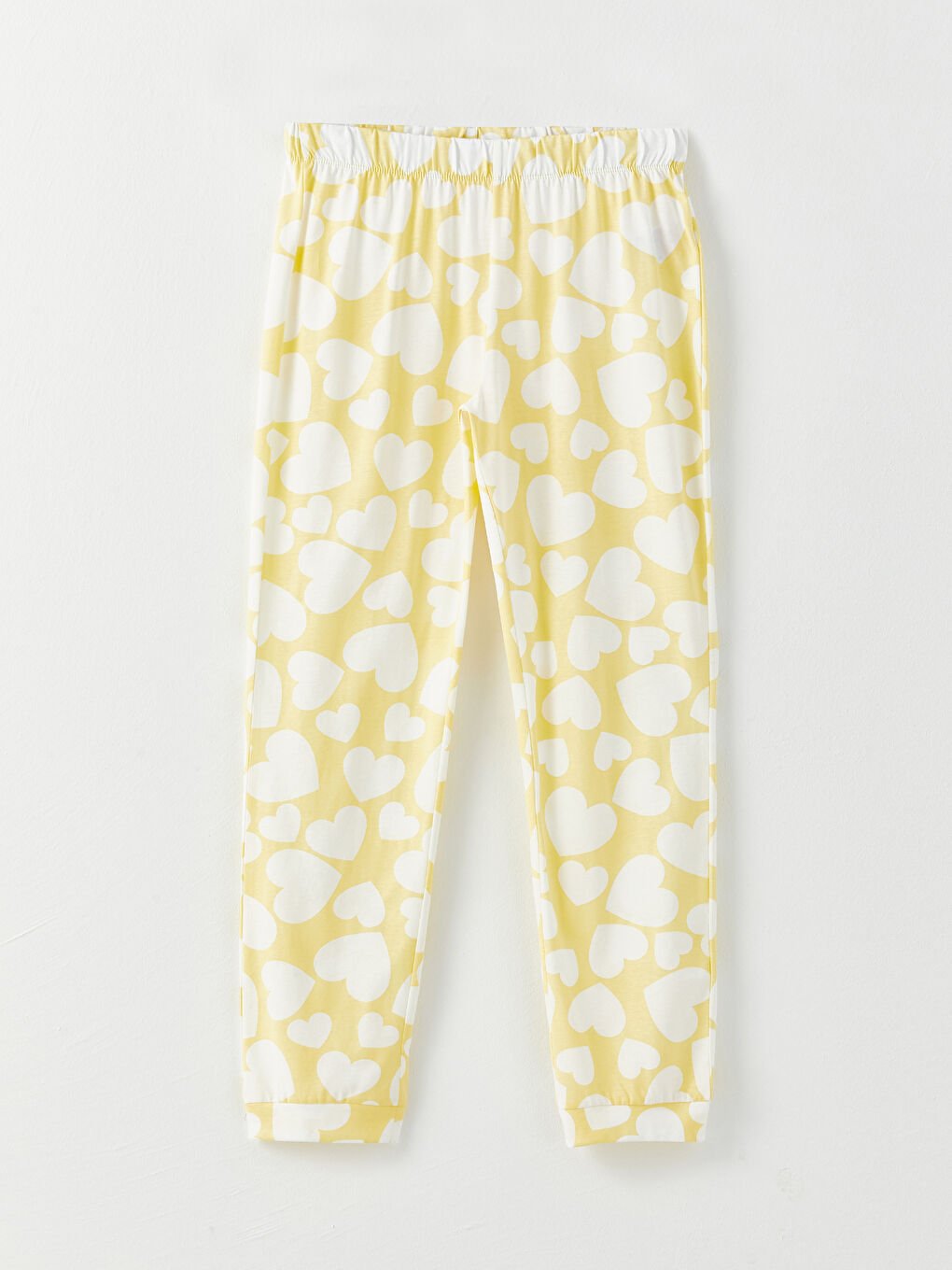 Sarı Bisiklet Yaka Baskılı Kısa Kollu Kadın Pijama Takımı-7