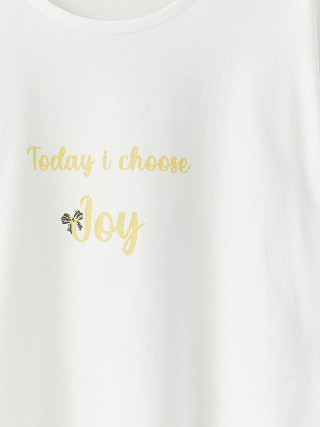 Sarı Bisiklet Yaka Baskılı Kısa Kollu Kadın Pijama Takımı-8