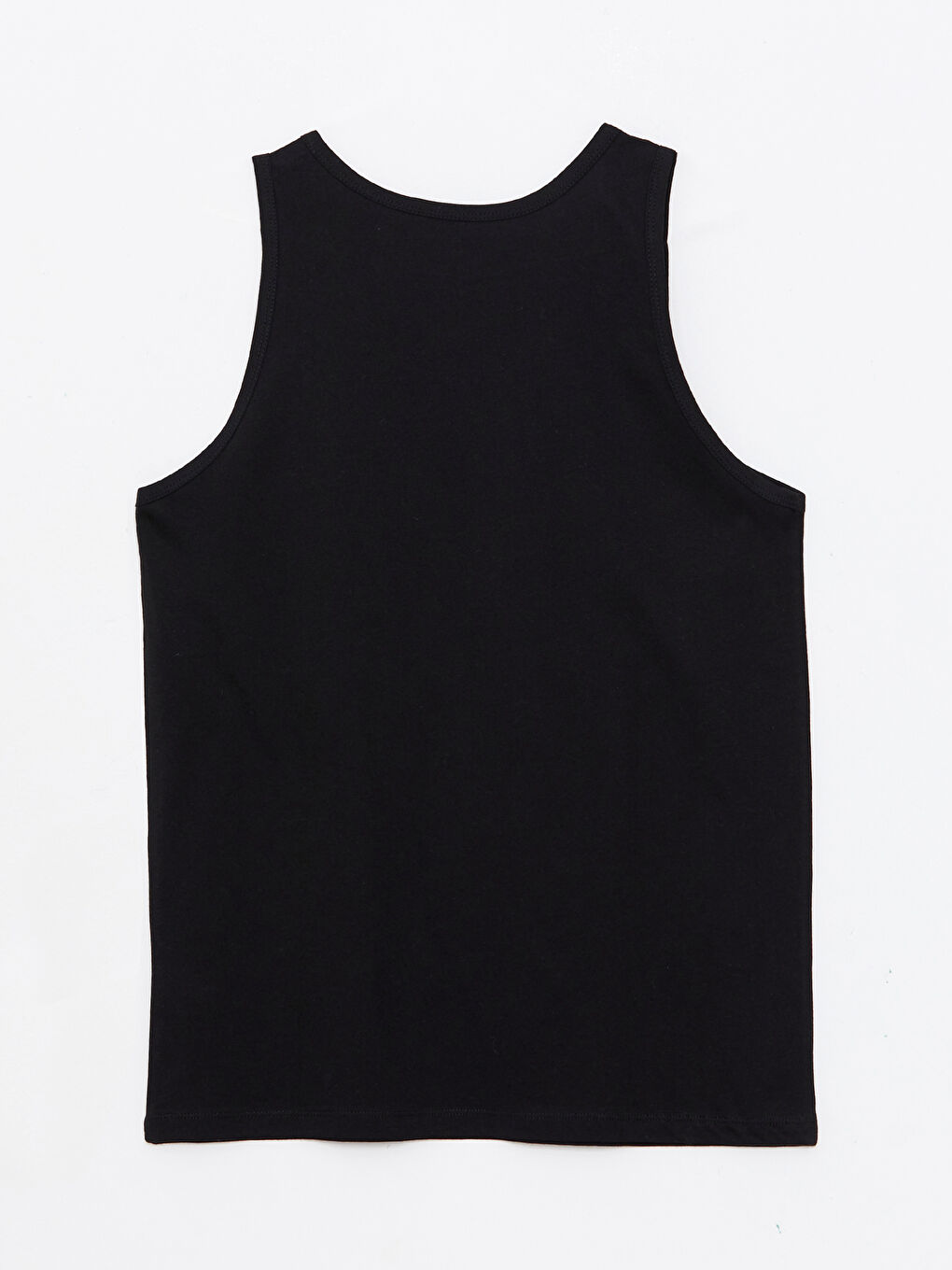 Siyah U Yaka Basic Pamuklu Erkek Atlet-6