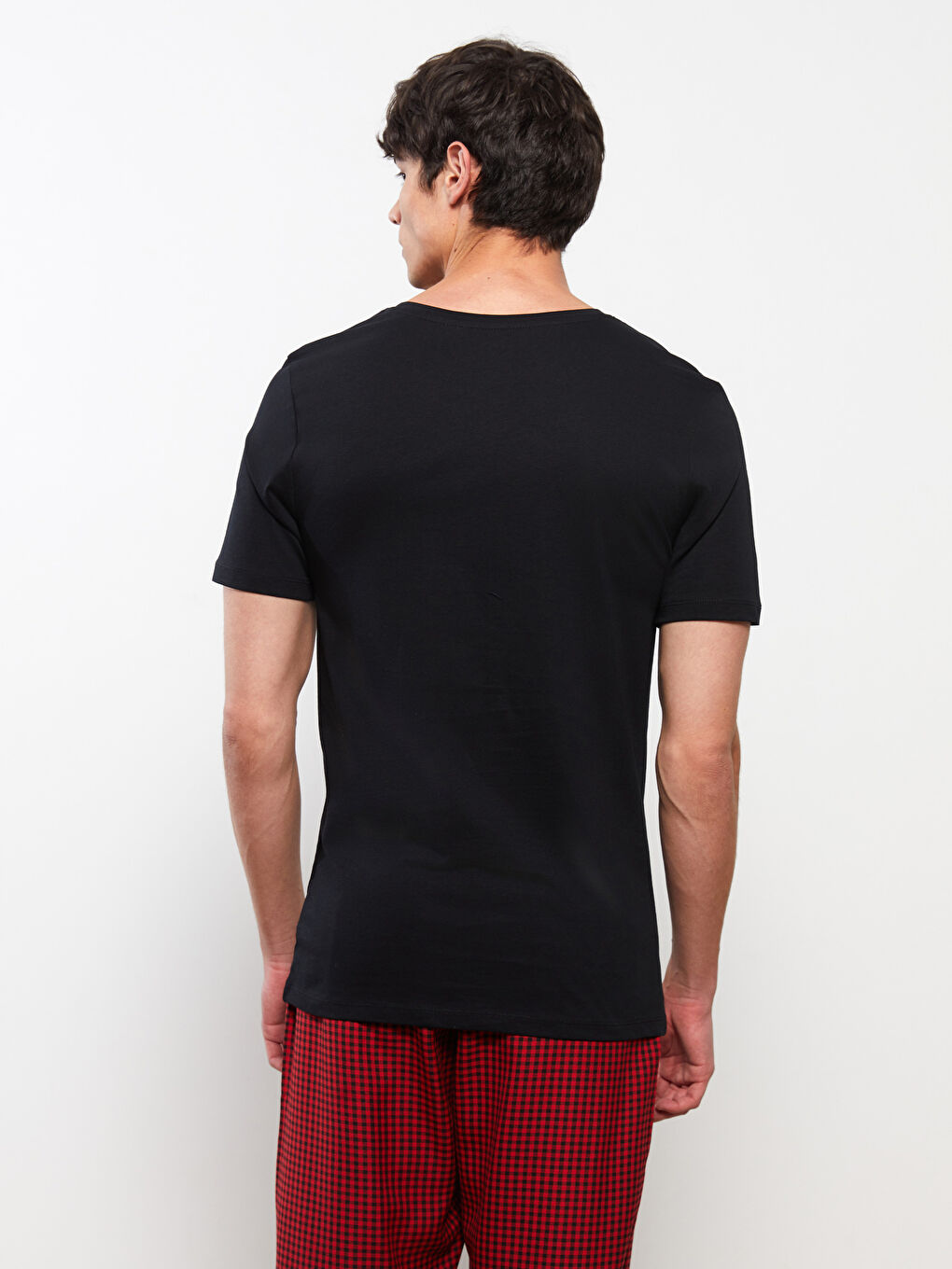 V-Neck Short Sleeve Cotton Men's Undershirt-4