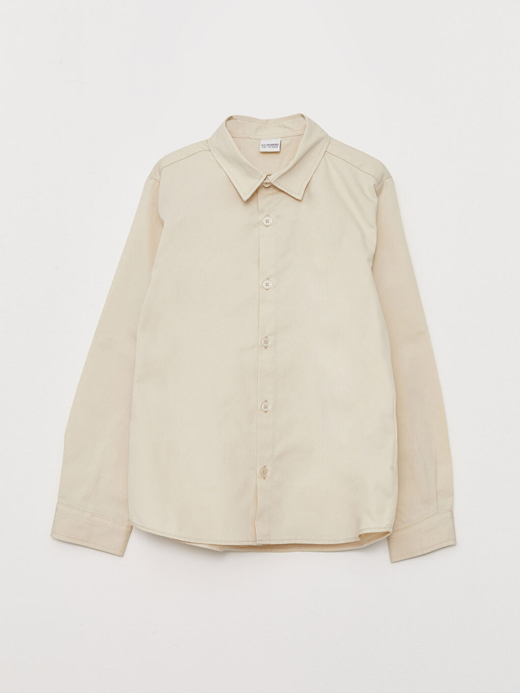 Bej Uzun Kollu Erkek Çocuk Gömlek-3