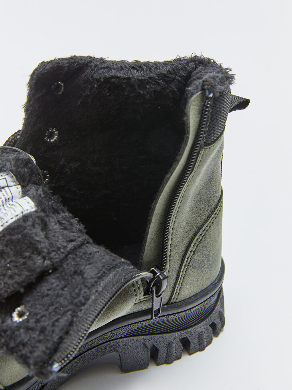 Haki Bağcık ve Fermuar Kapamalı Erkek Çocuk Bot-5