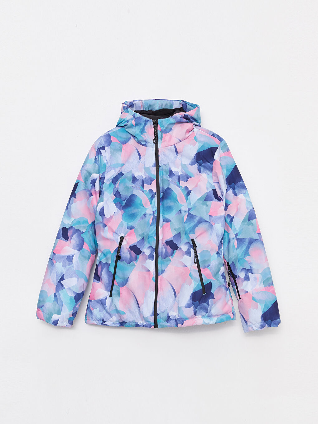 LCW OUTDOOR Pembe Kapüşonlu Desenli Uzun Kollu Kadın Kayak Montu - 7