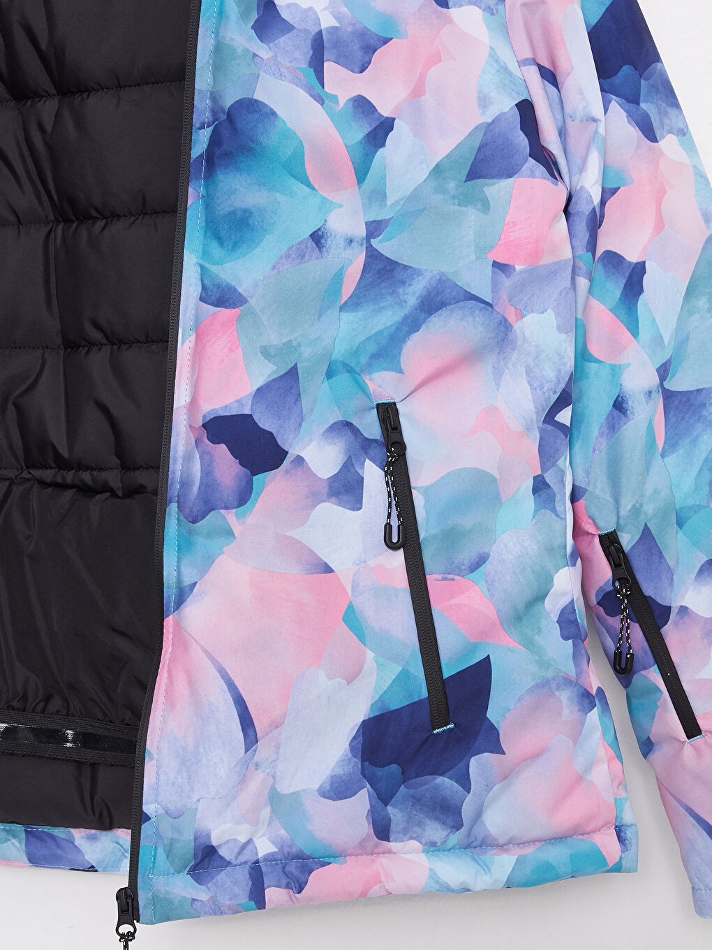 LCW OUTDOOR Pembe Kapüşonlu Desenli Uzun Kollu Kadın Kayak Montu - 9