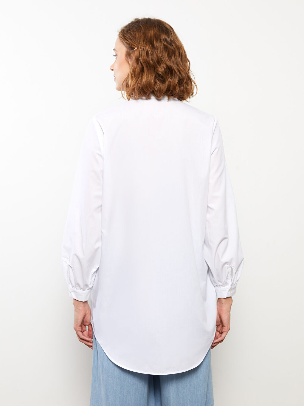 Plain Long Sleeve Women's Shirt Tunic-3