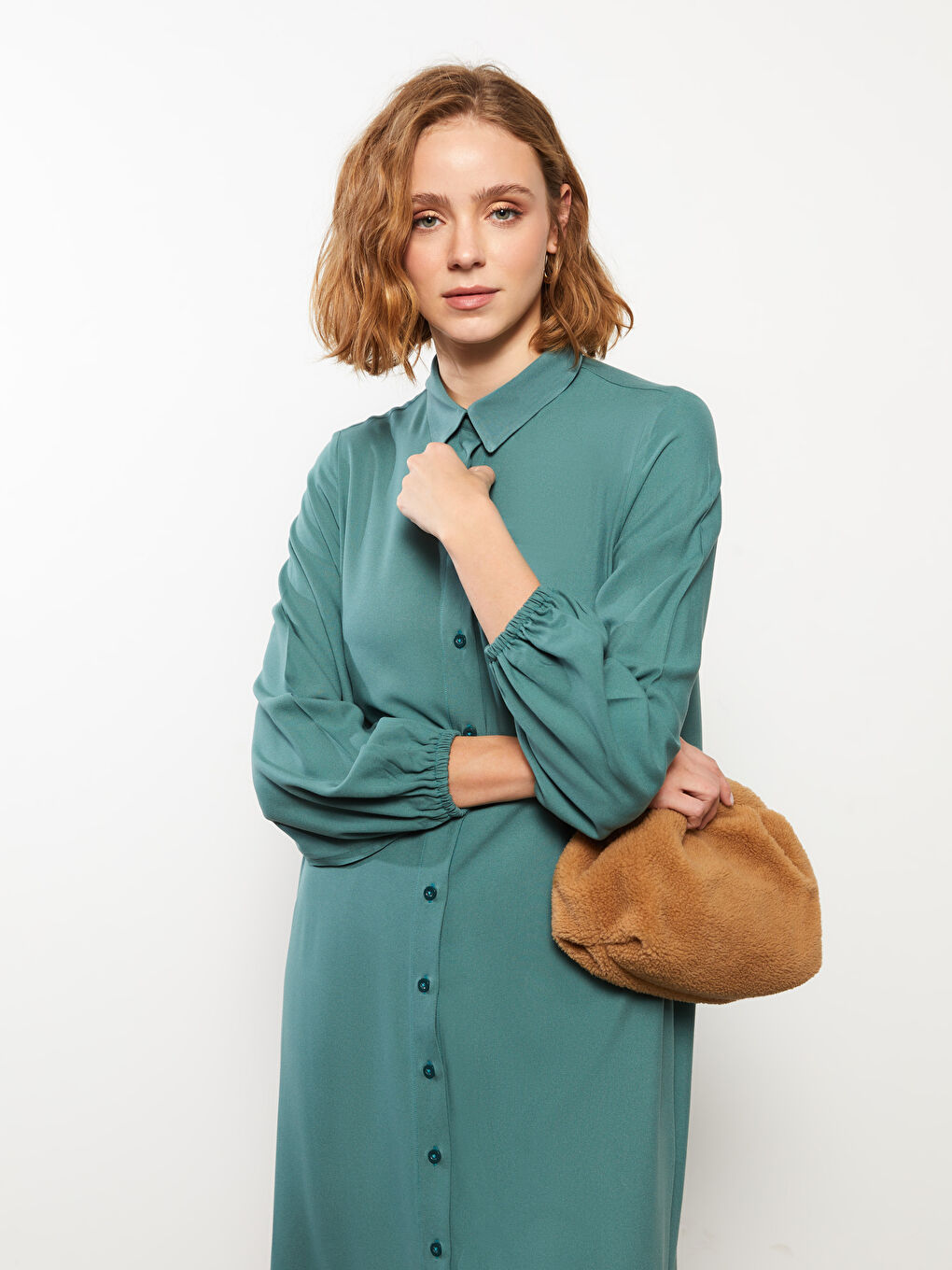 Plain Long Sleeve Women's Shirt Tunic-2