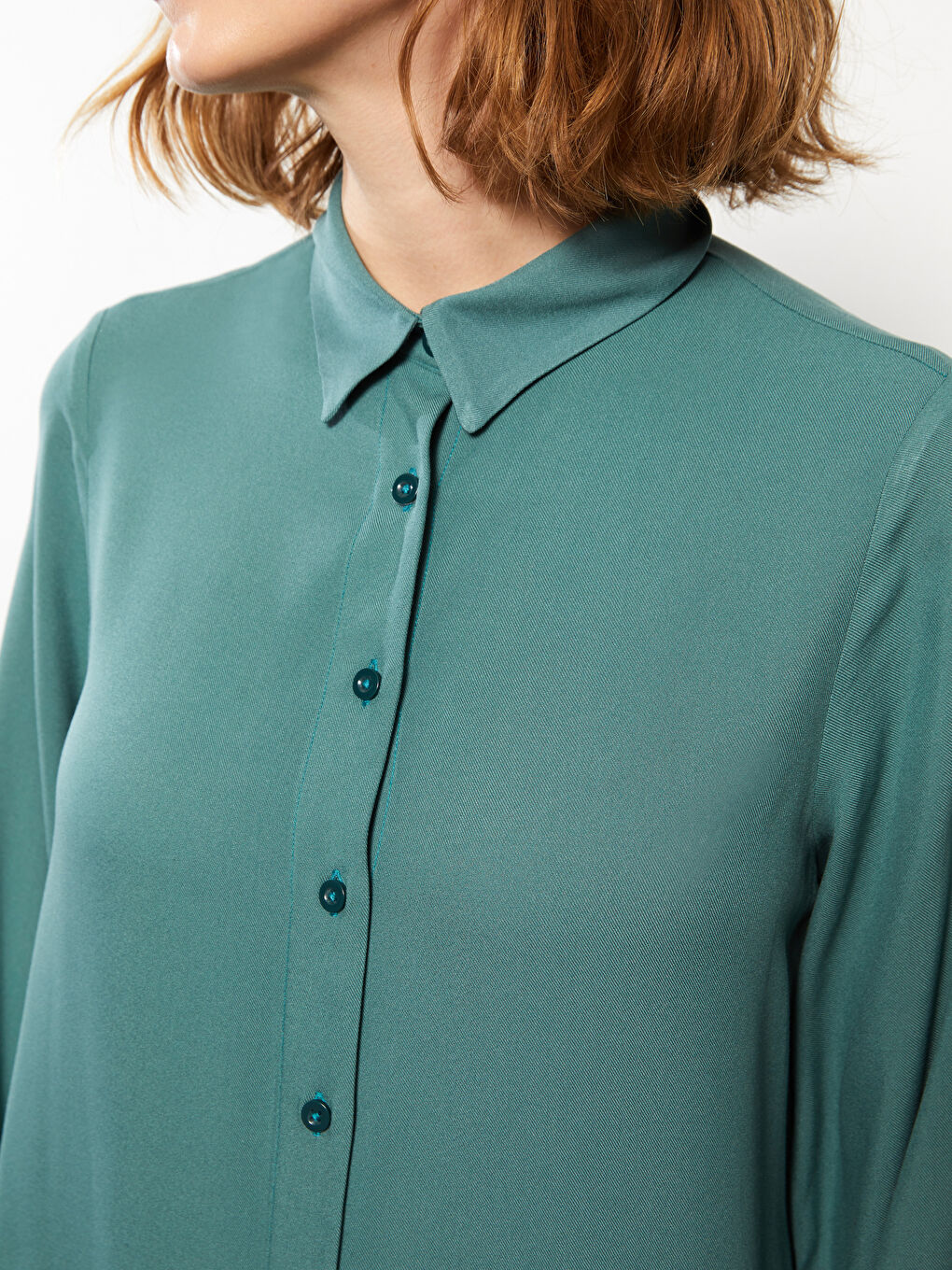 Plain Long Sleeve Women's Shirt Tunic-3