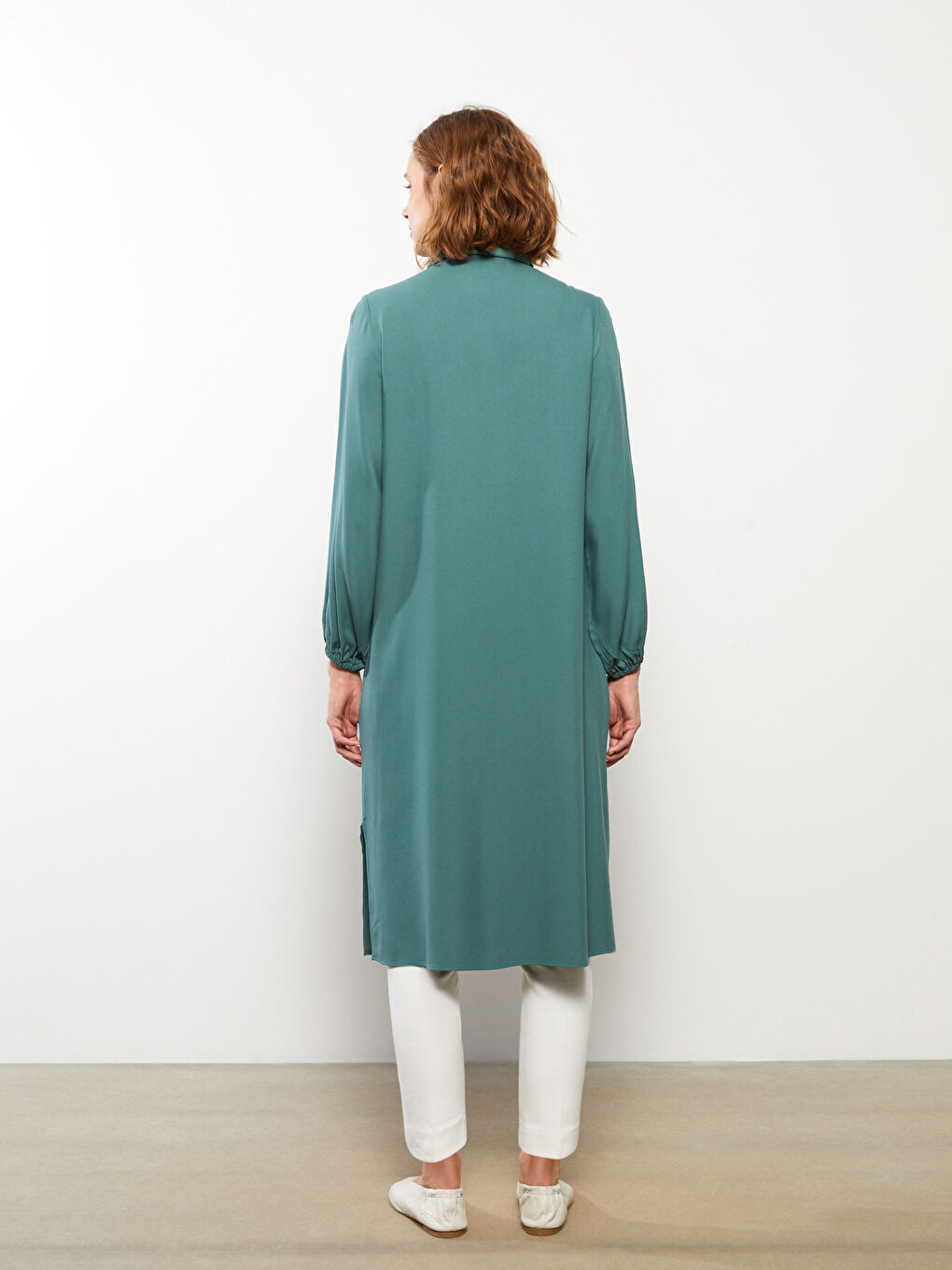 Plain Long Sleeve Women's Shirt Tunic-4