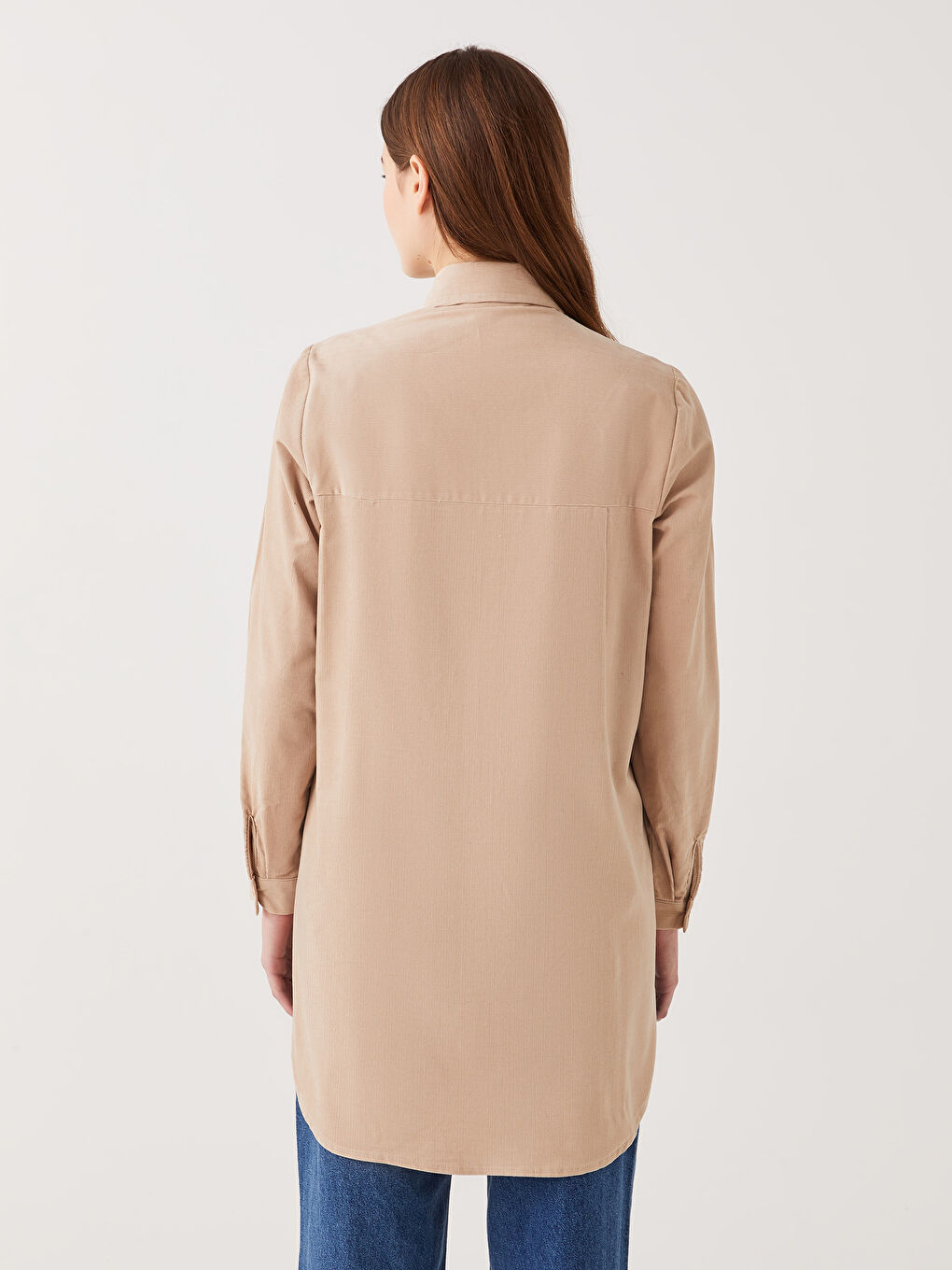 Plain Long Sleeve Women's Shirt Tunic-4