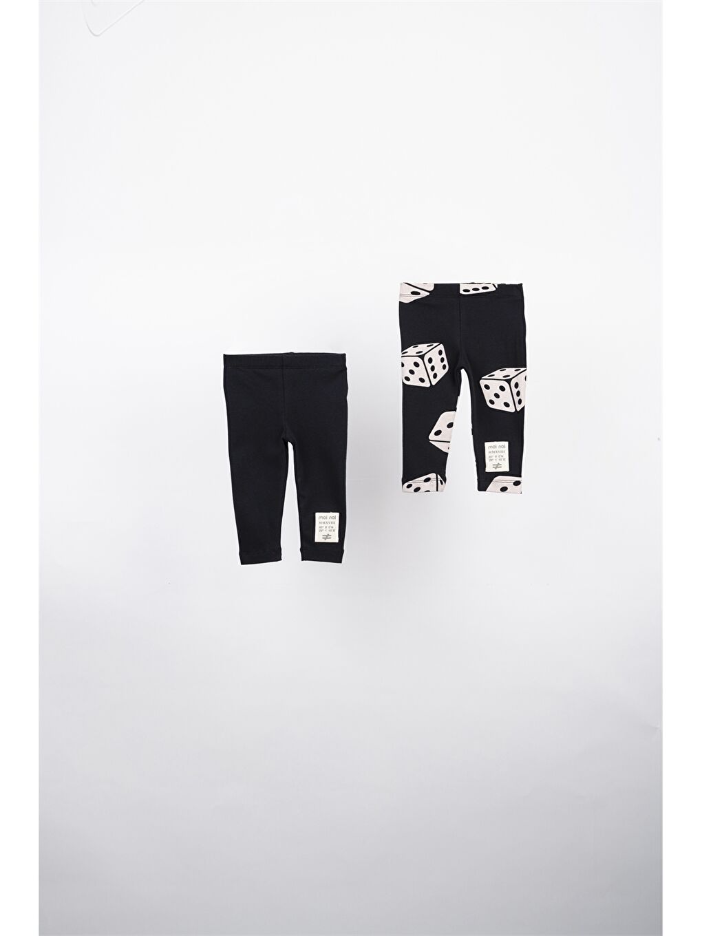 Siyah Beli Lastikli Pamuklu Unisex Bebek Tayt 2'li