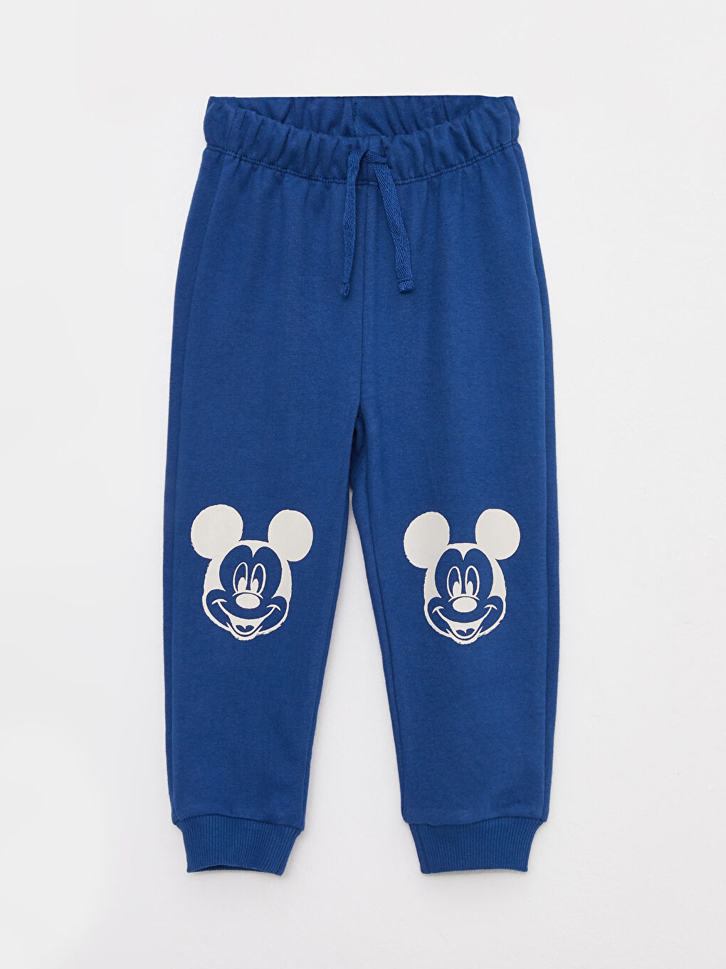 Bej Bisiklet Yaka Uzun Kollu Mickey Mouse Baskılı Erkek Bebek Sweatshirt ve Eşofman Alt 2'li Takım-2