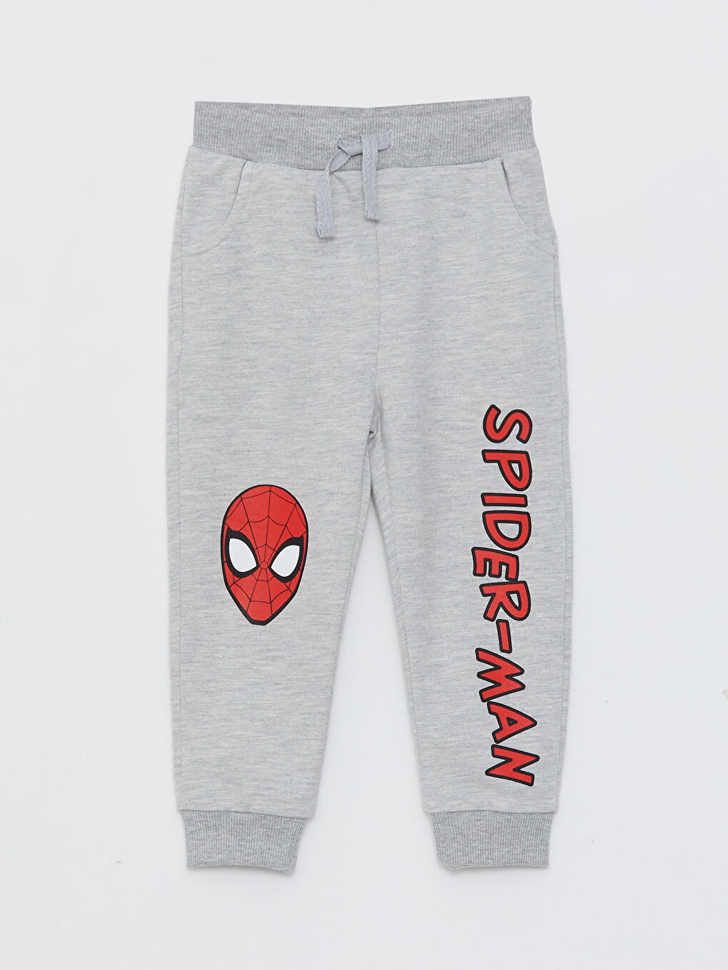 LCW baby Canlı Kırmızı Bisiklet Yaka Uzun Kollu Spiderman Baskılı Erkek Bebek Sweatshirt ve Eşofman Alt 2'li Takım - 2