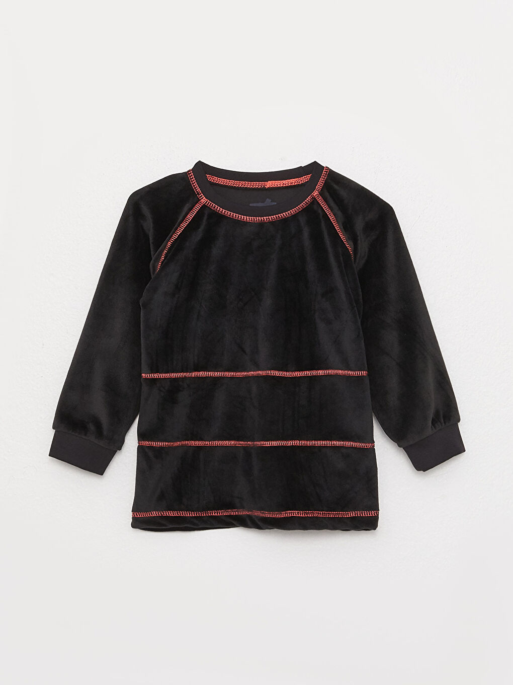 Siyah Bisiklet Yaka Uzun Kollu Unisex Bebek 2'li Takım-2