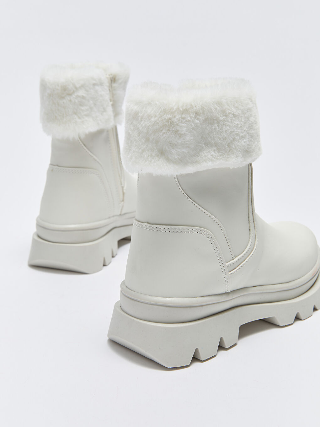 Leather Look Zippered Ankle Boy Girl Boots-3